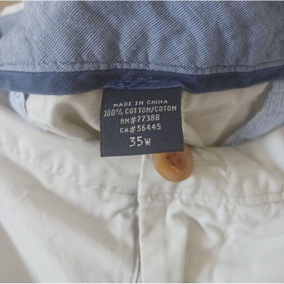 J.Crew Club Mens Chino Shorts Mid Rise Flat Front Beige Tan Khaki Size 35W - Picture 4 of 8